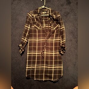 Merona Black and White Plaid Shirt